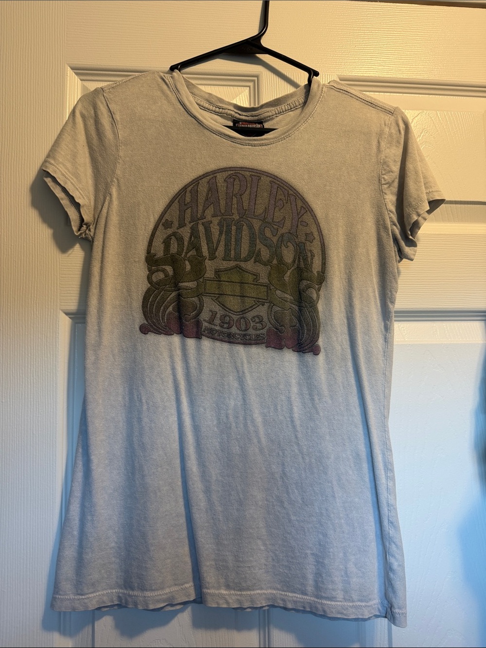 Harley-Davidson Women's Faded Light Gray Graphic Tee